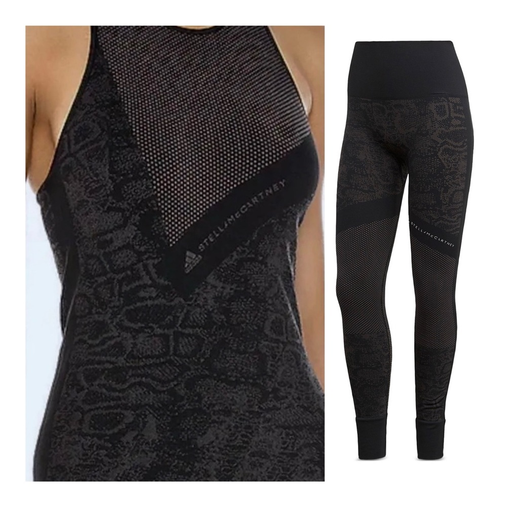 Adidas by Stella McCartney seamless Patterned halter top and tights  set M